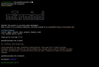 [🌐] Interactive Terminal Portfolio Template